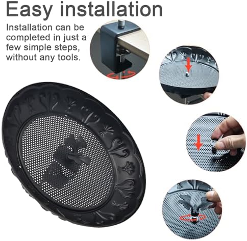 Deck Railing Bird Feeder Tray,Metal 11" Platform Bird Feeders Mesh Seed Tray for Outside/Balcony (Black-1pack)