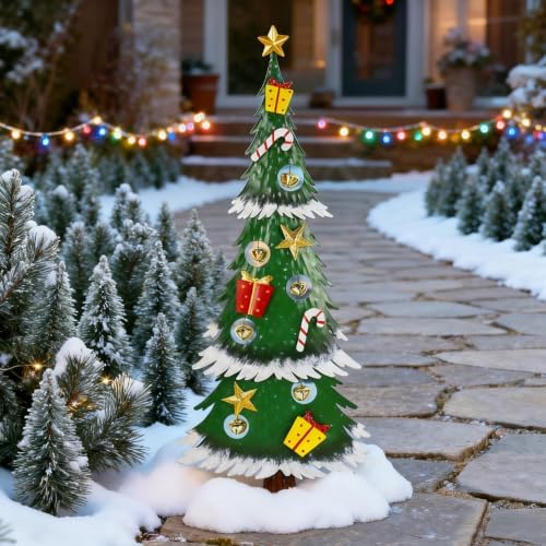 Hausse 2 Pack Christmas Tree with Stakes, 36" Outdoor Christmas Decoration
