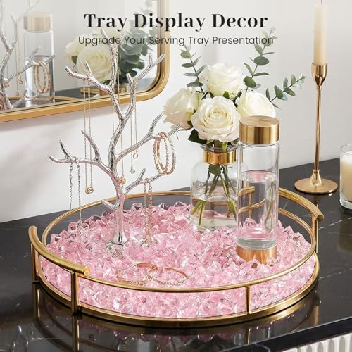 DomeStar 150 PCS Pink Fake Ice Rocks, Vase Fillers for Home