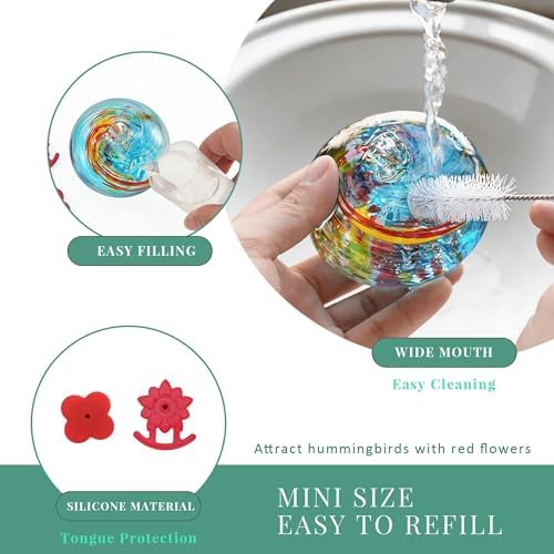 Window Hummingbird Feeder with Suction Cup, Humming Bird Feeder for Outdoor