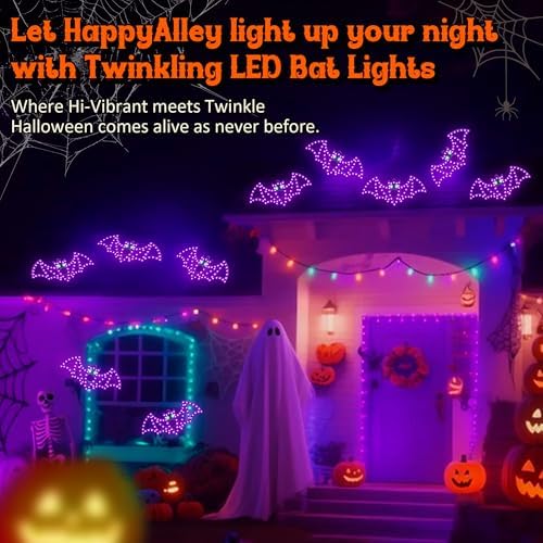 3-Pack 14" Halloween Classics Twinkling LED Bat Window Lights