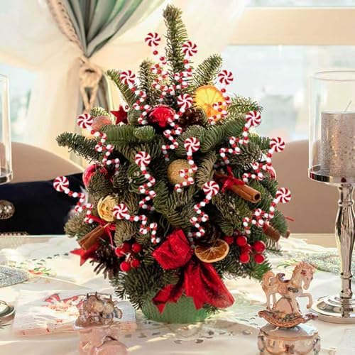 36 Pcs Christmas Tree Picks Candy Cane Christmas Crafts Decorations