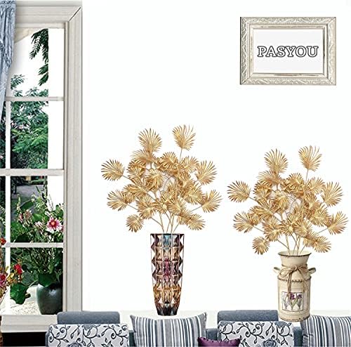 PASYOU Artificial Plants for Christmas Decor, Gold Plastic Grass Fake Shrubs Leaves Indoor Outdoor Home Garden Party Hotel Verandah Wedding Event Faux DIY Decoration - 30 Inch Golden 2 Bunches