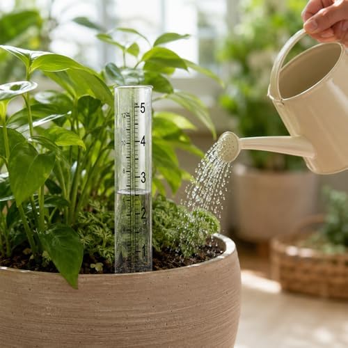 JJUNW 6 Pcs Rain Gauge Replacement Tubes, 5" Clear Plastic Rain Meter Tube