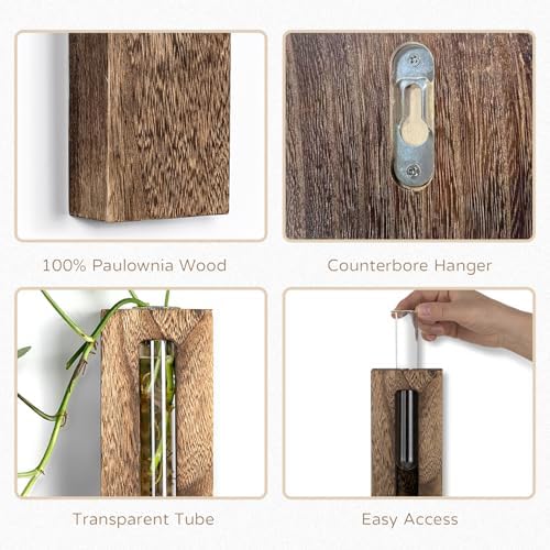 Farmhouse Wall Plant Propagation Station with Glass Tubes
