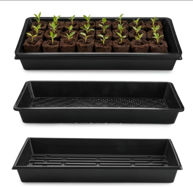 RooTrimmer 10 Pack 1020 Trays and 10 Pack 1020 Mesh Bootom Trays, 20'' x 10'', Heavy Duty Propagation Flats for