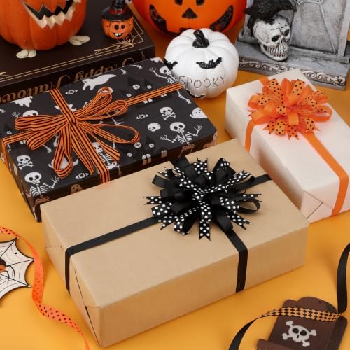 DECYOOL 6 Rolls 60 Yards Halloween Ribbon for Gift Wrapping Party Decor