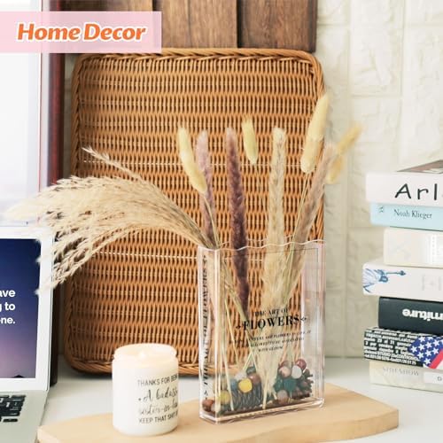Book-Shaped Vase for Flowers, Book Lovers Gifts Cute Clear Flowers Vases