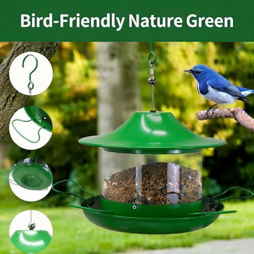 Metal Hanging Bird Feeder, 4.5lb Heavy-Duty