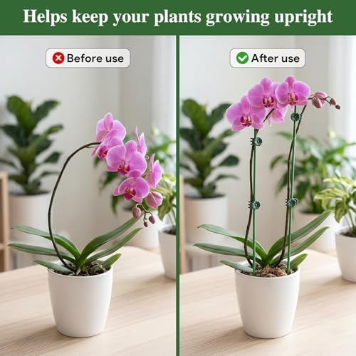 16 Inches Orchid Stakes and Clips, Pack of 20 Stakes, 30 Clips