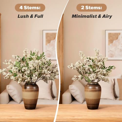 2 Pcs 31" Artificial Berry Stems, Faux Nandina Berries, Cream