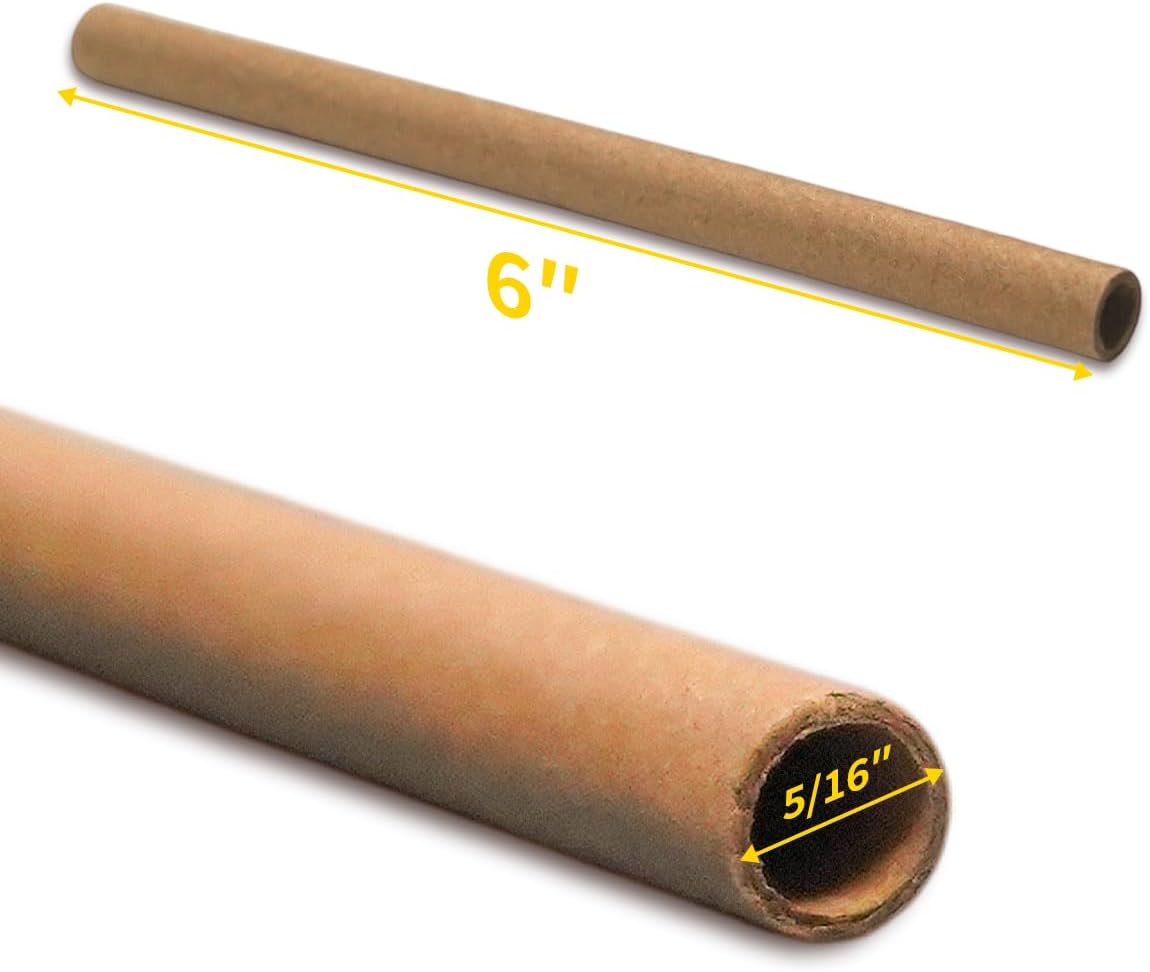 Mason Bee Tubes 300 Pack - Kraft Paper Bee Nesting Tubes for Mason Bees, 5/16" x 6" Size, Ideal for Filling Mason Bee
