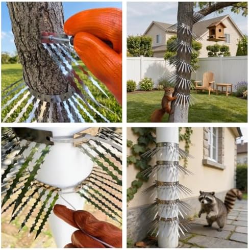 Anti-Bird/Squirrel Spikes & Squirrel Proof Baffle for Bird Feeders Pole
