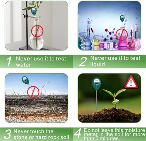 XLUX 2 Pack Long Probe Plant Soil Moisture Meter, Battery-Free
