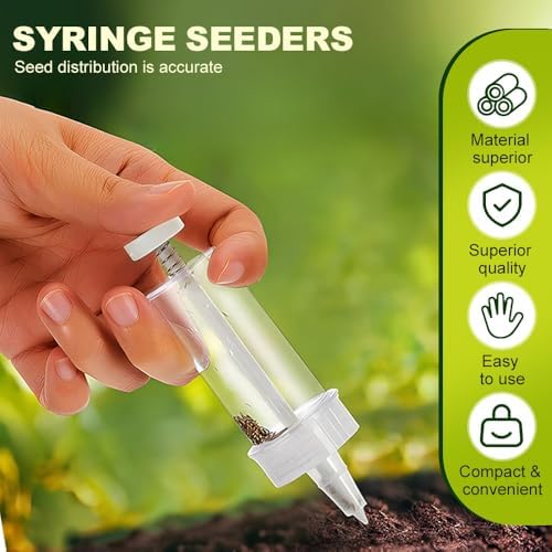 JUDUNA 2025 New Mini Seed Spreader, Mini Sowing Seed Dispenser Seed Planter Tool, Hand-held Manual Seedlings Dibber and Widger Set, Small Seed Planter Tool for Garden (A)