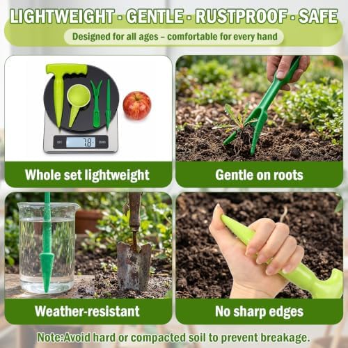 Seed Planter Tool, Seed Dibber, Seed Dispenser, Light Green, 4 Pcs