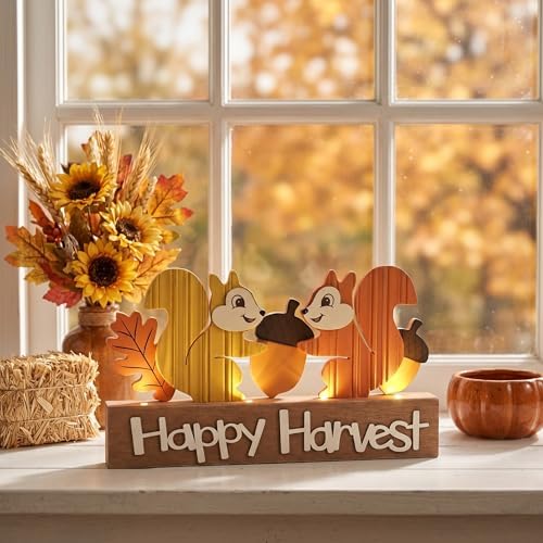 Valery Madelyn Fall Decorations for Home with LED Lights, 12 Inch