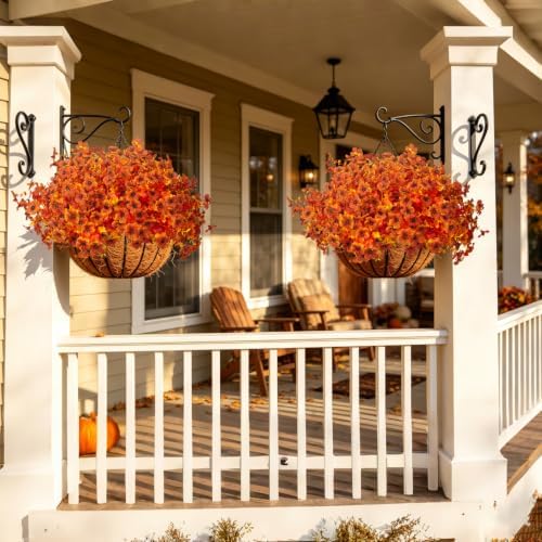 20 Bundles Fall Artificial Mums UV Resistant Outdoor Porch Harvest Decor
