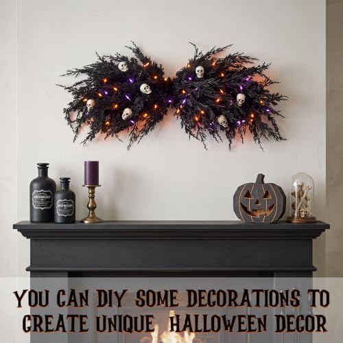 Suncalla 31.5" Christmas Swag Decoration, Cedar 04, Black, 2 Pack