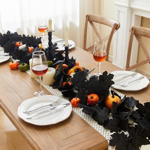 SITUMEIZI 2 Pcs 13Ft Black Garlands for Halloween Home Decor