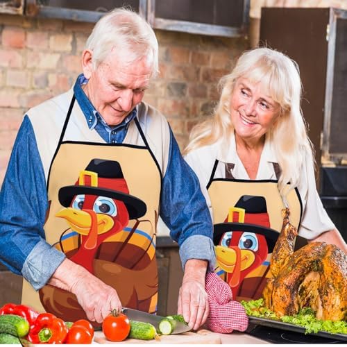 Funny Seasonal Holiday Apron, Adjustable Kitchen Cooking Apron for Women Men BBQ Baking Gardening Party Supplies