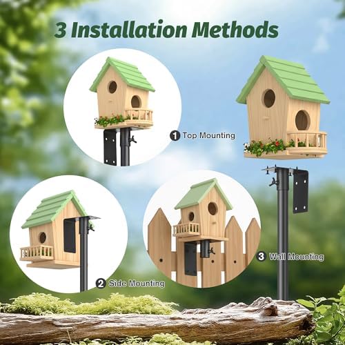 95 Inch Bird Feeder Pole Kit, 5-Prong Base, Hanging Hook