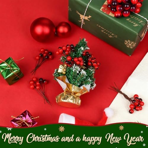 150 pcs Artificial Holly Berries, Christmas Holly Berries Stems