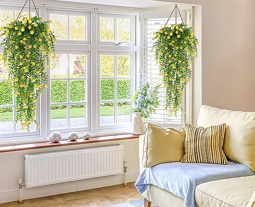 RECUTMS Outdoor Fake Hanging Plants,Draping Plant Vine,Faux Eucalyptus Leaf