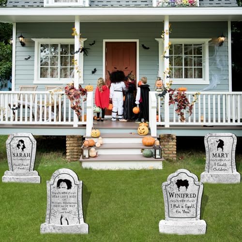 17 Inch Halloween Yard Sign Tombstones Decorations Outdoor with Stakes