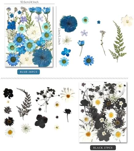 110+PCS Pressed Flowers for Resin, Colorful-B