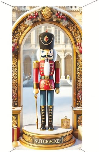 BlissYard Door Cover Nutcracker Soldier Classic 35x71 Inch Polyester