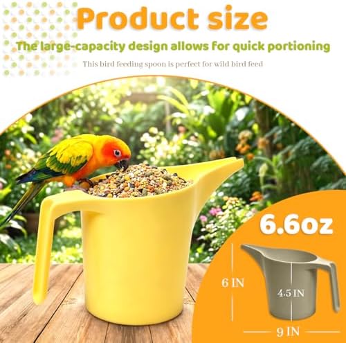 4 Pack Bird Seed Scoop with Spill-Proof Narrow Spout(Grey,Beige)