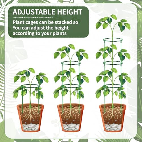36 Pack Plant Support Stakes Sets - Versatile Plant Cages, Stackable Garden Flower Support， Small Plant Stakes for Indoor Plants,Tomato,Monstera, Peony, Hydrangea, Climbing Plants