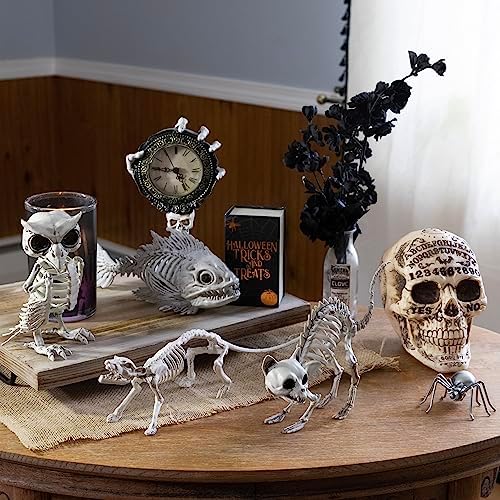 SCS Direct Kitten Skeleton Halloween 3 Pack - 7.5" Weather Resistant Decor