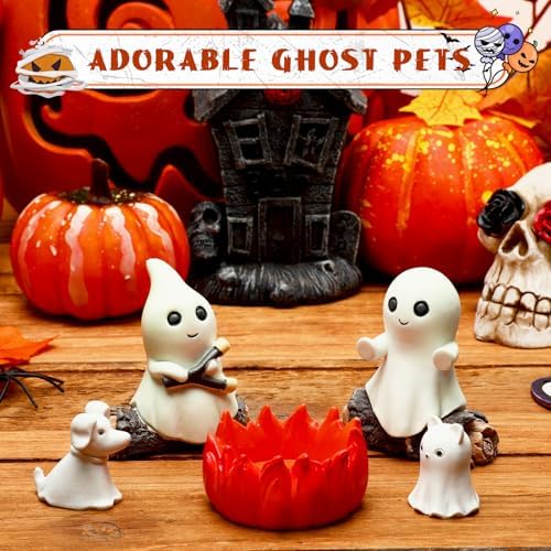 Glow-in-The-Dark Ghost Campfire Gathering Set Cute Halloween Decor