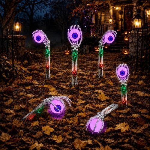 Halloween Decorations Outdoor, 2 Packs Skeleton Hands for Halloween Decor