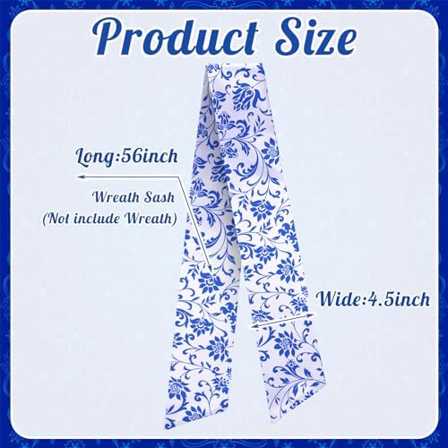 VitalCozy Chinoiserie Wreath Sash for Front Door