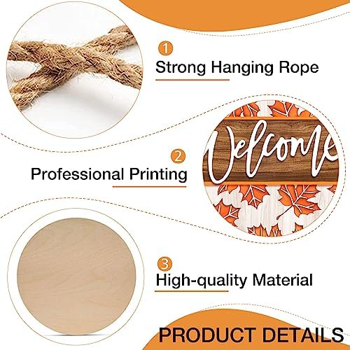 Deroro Welcome Fall Maple Leaves Sign for Front Door Decor, Autumn Leaf