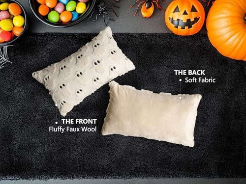 Halloween Pillow Covers 12x20 Set of 2 Beige Ghost Farmhouse Home Decor