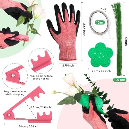 207 Pcs Floral Arrangement Kit in Pink for Weddings, Bouquets and DIY
