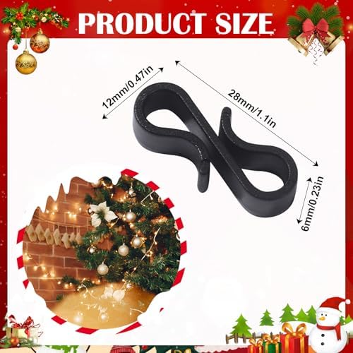 100 Pieces Christmas Light Clips Gutter Clips for Hanging Outdoor Lights Plastic S Clip Hooks Halloween Valentine's Gutter Hang Hooks for Outdoor String Lights Party Decoration