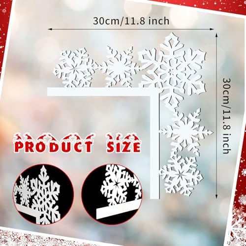 Yaocom 11.8 x 11.8 Metal Christmas Door Topper, Snowflake Door Frame Decor