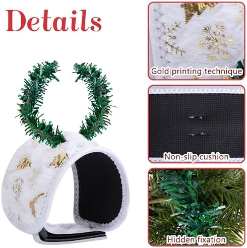 8 Pcs Railing Protection Christmas Garland Ties, White Decorative Banister Garlands Hanger, Adjustable Banister Protective Padded Faux Pine Stems Garland Ties for Staircase Wreath Home Holiday Decor