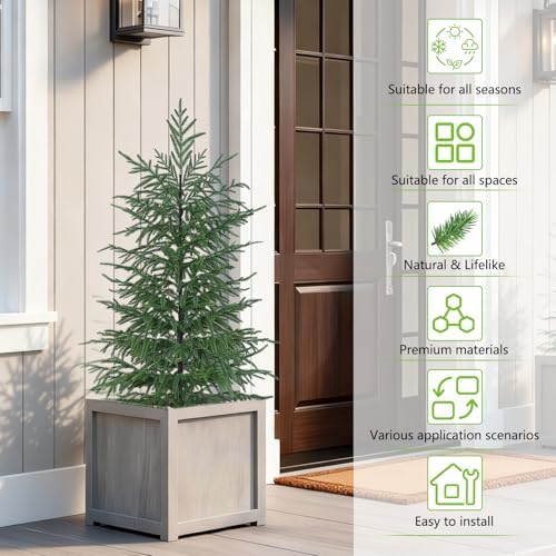 4FT Artificial Norfolk Pine Tree, 1pc Faux Potted Plants