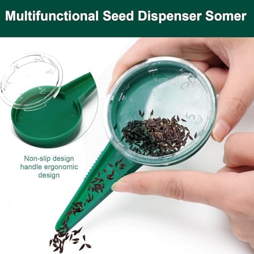 Seed Spreader 4PCS Sowing Seeds Dispenser Set Mini Seed Dispenser for Small Seeds Handheld Seed Planter Tool Seed Dibber Multifunctional Seed Spacer Gardening Tools