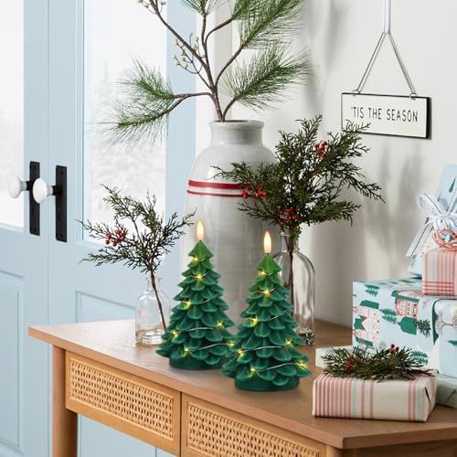 Eldnacele Christmas Tree Flameless Candles String Light with Remote Timer