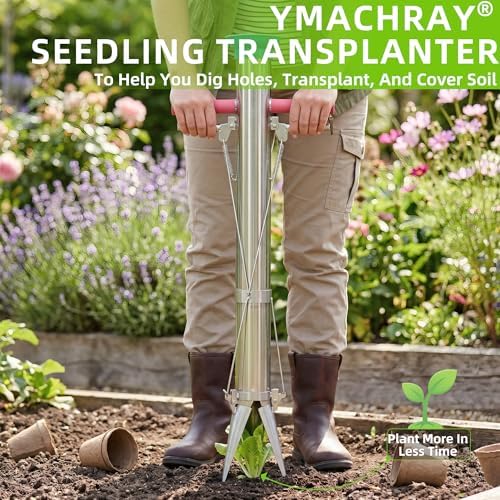 Bulb Planter, Planting Bulbs Manual Seedling Transplanter Weeder Sod Plugger Flower Planting Soil Sampler Long Handled Bulb Planter Plant Bulb Seeds (2 Handle-A)