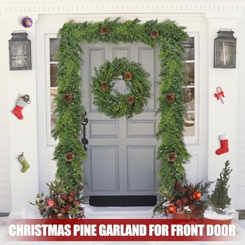 Artgar 6 Ft Christmas Cedar Garland - Realistic Greenery Cypress Garland