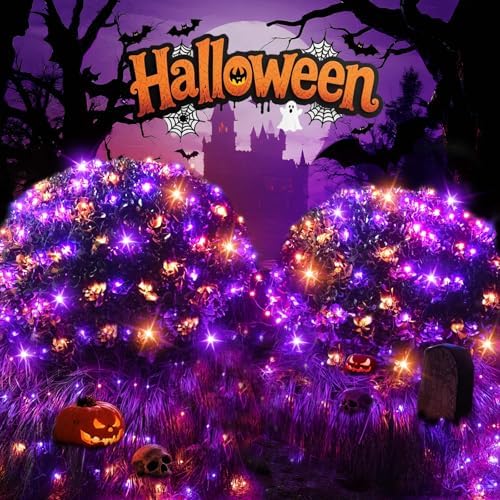 LitHome 14.8FT x 5FT Halloween Net Lights Outdoor Connectable, 300 LED