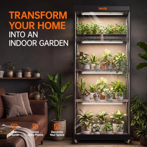 Bstrip 4-Tier Indoor Greenhouse with Grow Light, 29.5x13.8x70.9in